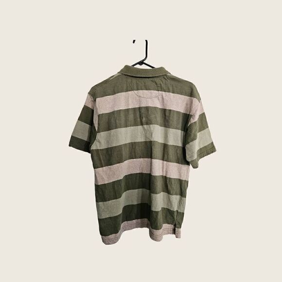 Red Head Brand Co. Striped Polo Shirt Green Mens Size M - Picture 2 of 5